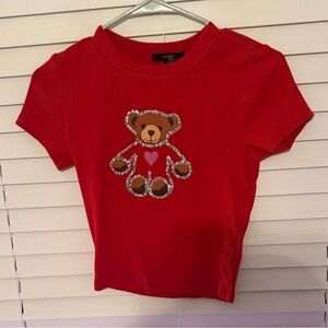 Forever 21 Red Teddy Bear Kids Tee